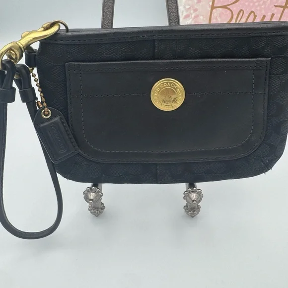 Coach (Y2K) Black Signature C Print Wristlet - Picture 2 of 7